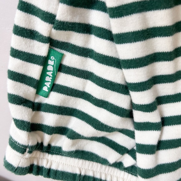 PARADE Organics hunter green striped Kimono Snap Infant Sleepsack Gown 0-3 month - Picture 3 of 10